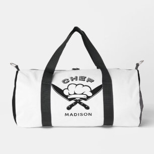 Custom name Chef Logo Duffle Bag