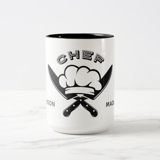 Custom name Chef Logo mugs (Center)
