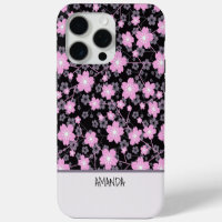 Custom Name Cherry Blossom pink floral pattern