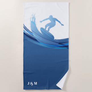 Custom Name Chic Nautical Beach Towel