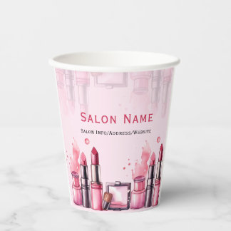 Custom Name Chic Salon Posh Cosmetics Paper Cups