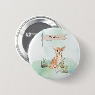 Custom Name Chihuahua Pet Dog 6 Cm Round Badge