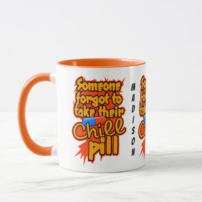 Custom name Chill Pill mugs (Left)