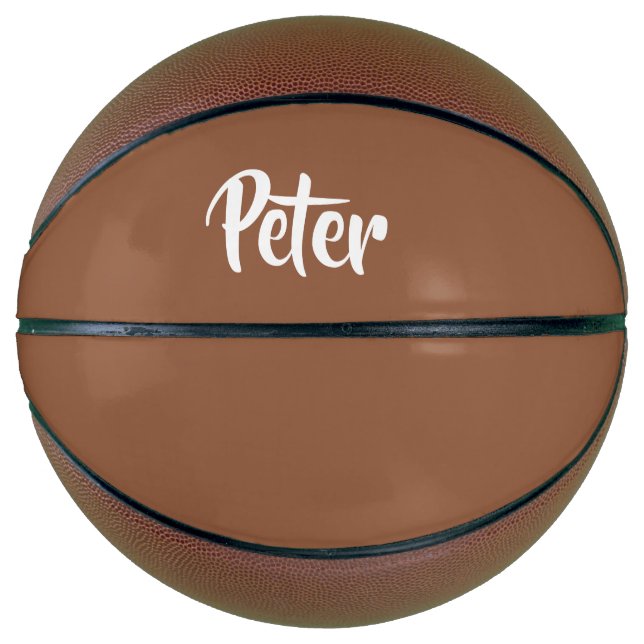 Custom name  chocolate brown plain basketball (Front)