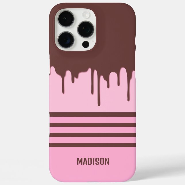Custom Name Chocolate Drip Case-Mate iPhone Case (Back)