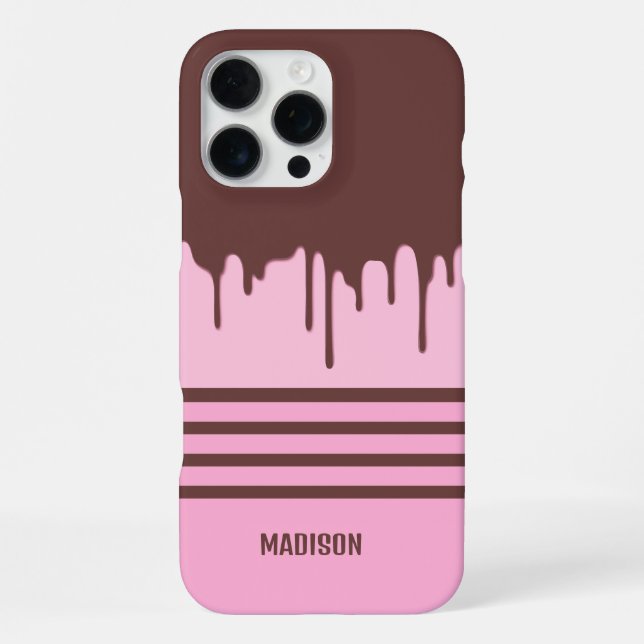Custom Name Chocolate Drip iPhone Case (Back)