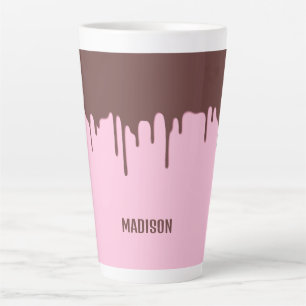 Custom Name Chocolate Drip Latte Mug