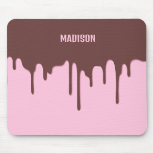 Custom Name Chocolate Drip Mouse Pad