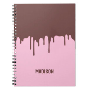 Custom Name Chocolate Drip Notebook