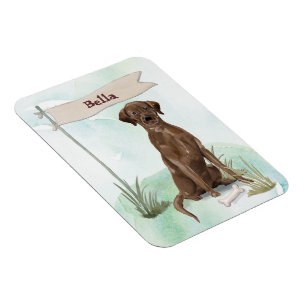 Custom Name Chocolate Lab Pet Dog Magnet
