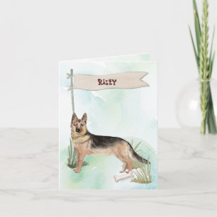 Custom Name Chocolate Lab Pet Dog Note Card