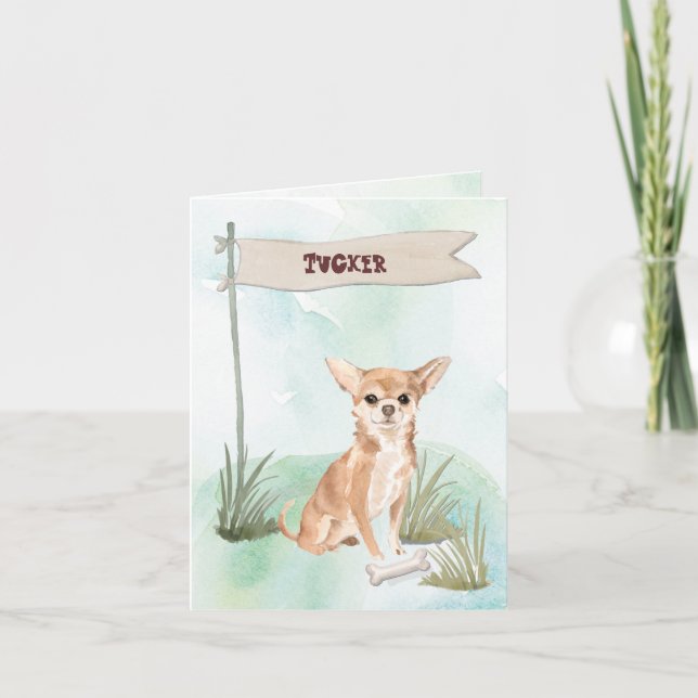 Custom Name Chocolate Lab Pet Dog Note Card (Front)