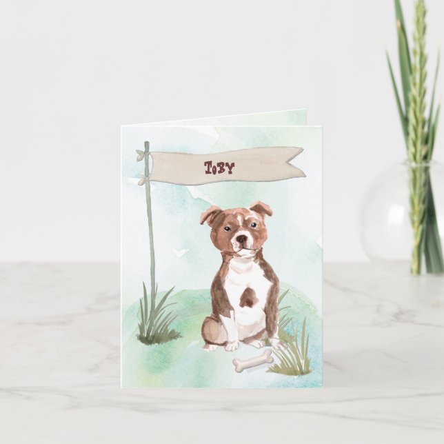 Custom Name Chocolate Lab Pet Dog Note Card (Front)