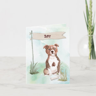 Custom Name Chocolate Lab Pet Dog Note Card