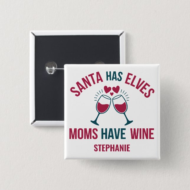 Custom Name Christmas 15 Cm Square Badge (Front & Back)