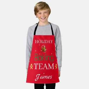 Custom Name Christmas art Holiday Baking Team Apron