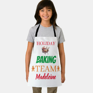 Custom Name Christmas art Holiday Baking Team Apron