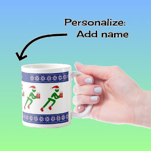Custom name christmas athletes coffee mug