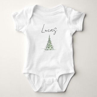 Custom Name Christmas Baby Romper 1st Xmas Lucas Baby Bodysuit