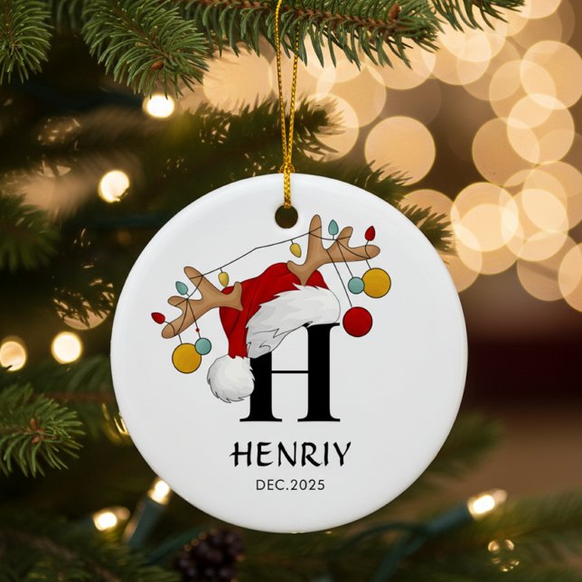 Custom Name Christmas gift Ceramic Ornament (Creator Uploaded)
