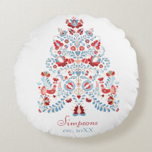 Custom  Name Christmas Home Decor Round Cushion