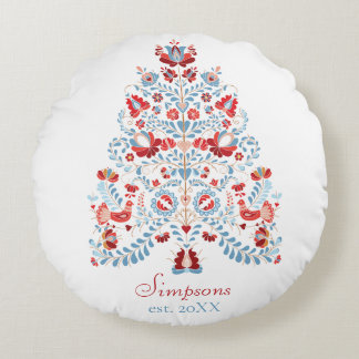 Custom  Name Christmas Home Decor Round Cushion