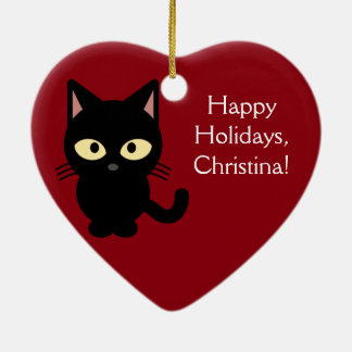 Custom Name Christmas Kitten Ornament