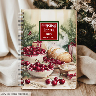 Custom Name Christmas Recipe Notebook For Chefs