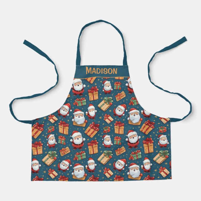 Custom Name Christmas Santa Apron (Front)