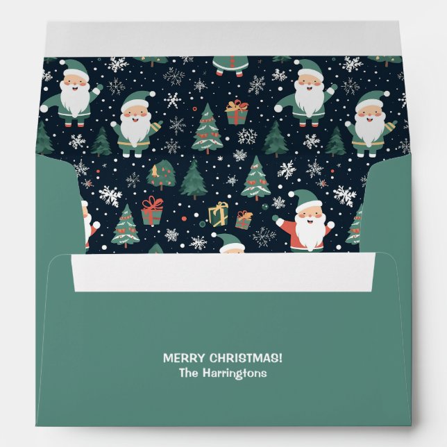 Custom Name Christmas Santa Envelope (Back (Bottom))