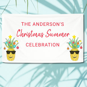 Custom Name Christmas Summer Celebration Banner
