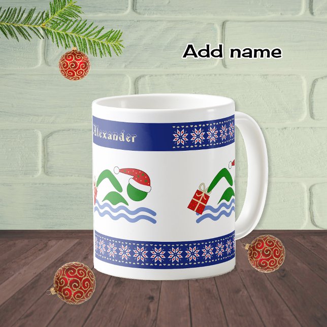 Custom name christmas swimmers coffee mug (Creator Uploaded)