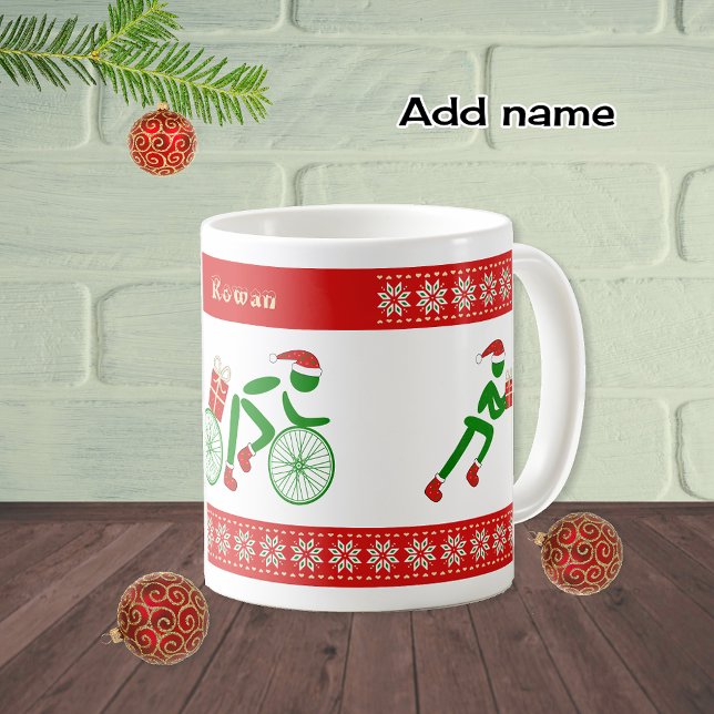 Custom name christmas triathletes coffee mug (Creator Uploaded)