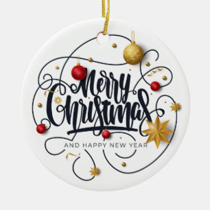 Custom name Christmas Wishes Ceramic Ornament