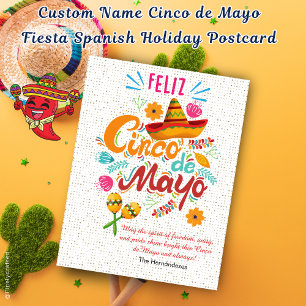 Custom Name Cinco de Mayo Fiesta Spanish Holiday Postcard