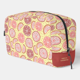 Custom Name Citrus Pattern Dopp Kit