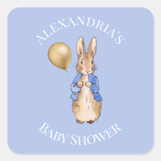 Custom name classic bunny in blue square sticker