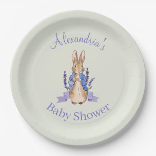 Custom name Classic bunny Paper Plate