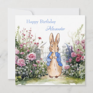 Custom name classic bunny rabbit card