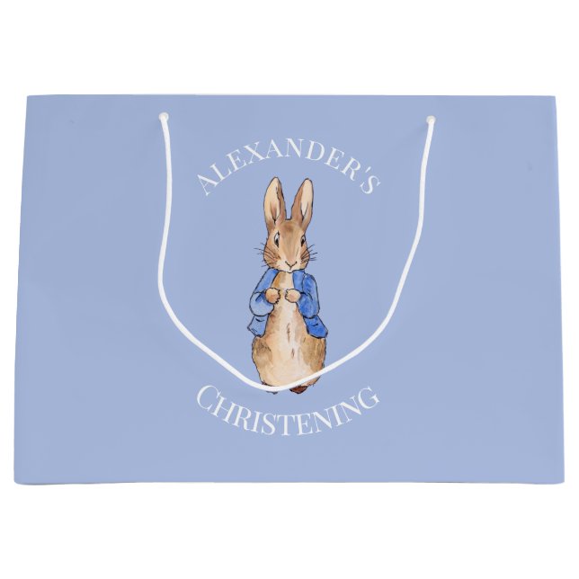 Custom Name Classic bunny rabbit Large Gift Bag (Front)