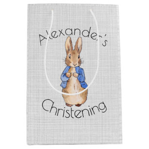 Custom Name Classic bunny rabbit Medium Gift Bag