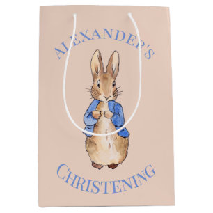 Custom Name Classic bunny rabbit Medium Gift Bag