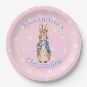 Custom Name Classic bunny rabbit Paper Plate