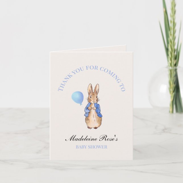 Custom name classic bunny rabbit thank you card (Front)