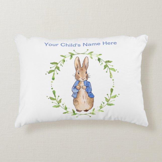 Custom Name Classic Rabbit Decorative Cushion (Front)