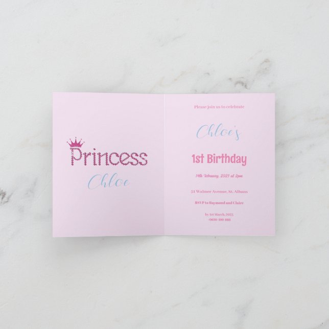 Custom name classic rabbit invitation (Inside)
