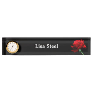 Custom Name Clock Desk Nameplate