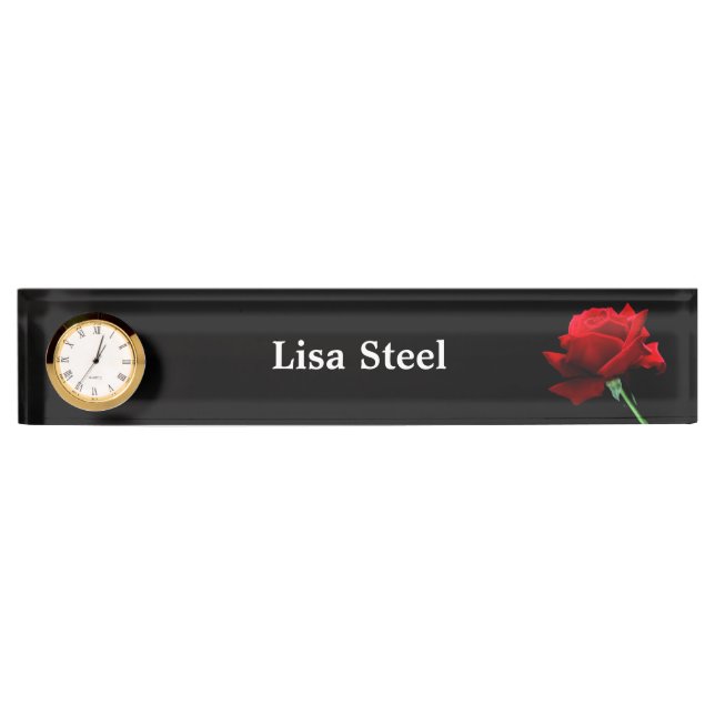 Custom Name Clock Desk Nameplate (Front)