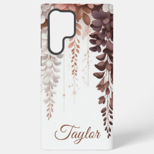 Custom Name Cocoa Rose Wisteria Cascade Samsung Galaxy Case