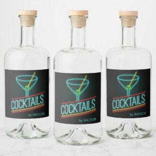 Custom name COCTAILS label set
